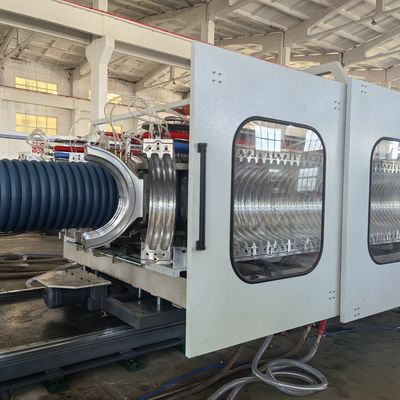 Speed Corrugated Tube Machine / DWC Pipe Production Line Water Cooling PLC Control System For Advanced Cooling