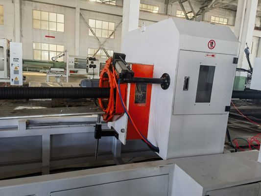 Double Screw Double Wall Corrugated Pipe Extrusion Line With Vacuum Forming And 20CrMnTi Gear Material