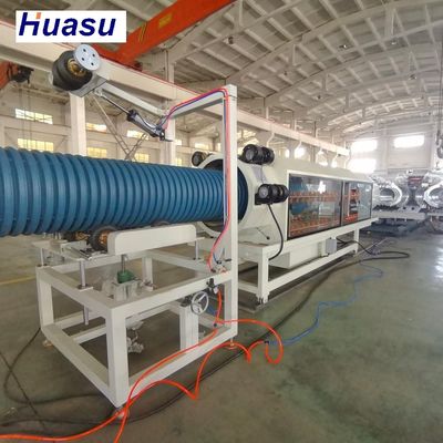 Horizontal Corrugator Type Double wall corrugated Pipe Extrusion Line with Water Cooling Tank Cooling