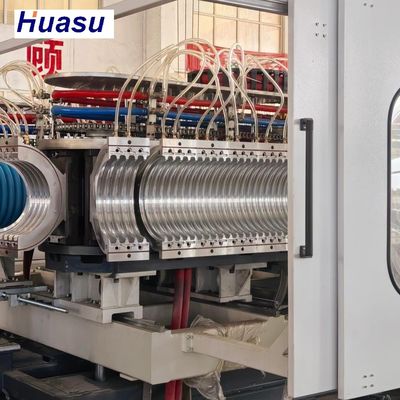 Online Double Wall Corrugated Pipe Extrusion Line With Socket Online And Planetary Cutting
