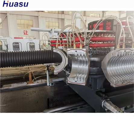 PE PP Double Wall Corrugated Pipe Extrusion Line With Siemens Main Electrical Parts