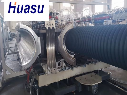 Speed Corrugated Tube Machine / DWC Pipe Production Line Water Cooling PLC Control System For Advanced Cooling