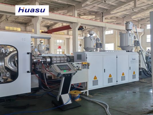 Speed Corrugated Tube Machine / DWC Pipe Production Line Water Cooling PLC Control System For Advanced Cooling