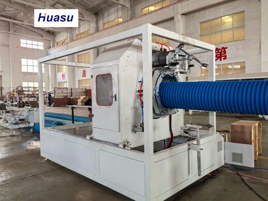 High Speed HDPE / PVC Corrugated Pipe Production Equipment For Sewage Transfer And Wire Conduit