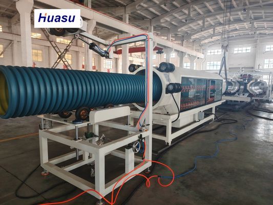 High Speed HDPE / PVC Corrugated Pipe Production Equipment For Sewage Transfer And Wire Conduit