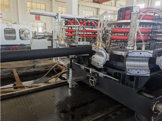 PE / PP / PVC Double Wall Corrugated Pipe Extrusion Line With Vacuum Forming Technology Up To 1600mm Diameter