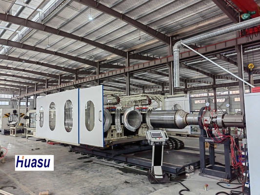 Water Cooling Double Wall Corrugated Pipe Extrusion Line with High Speed and 38CrMoALA Screw Material