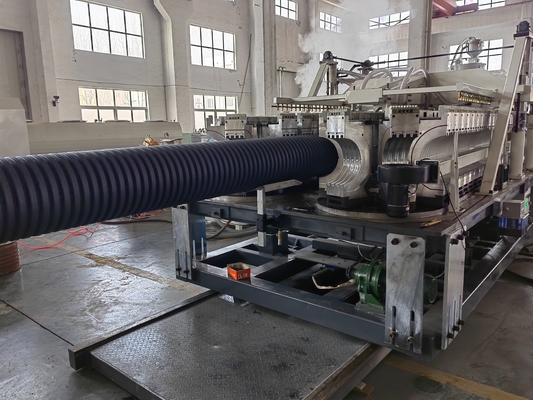 HDPE Double Wall Corrugated Pipe Extrusion Line with Full Intermeshing System