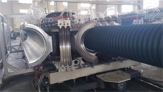 PE PP PVC Double Wall Corrugated Pipe Extrusion Line 380V Customizable