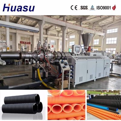 PE Raw Material PVC Corrugated Pipe Manufacturing Line with Cooling Type Air Or Water