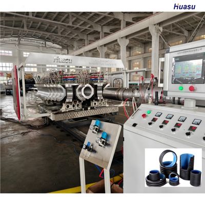 Double Wall Corrugated Pipe Extrusion Line with 6m or Customized Pipe Length HDPE PVC Model and Single or Twin Screw Co-extruder
