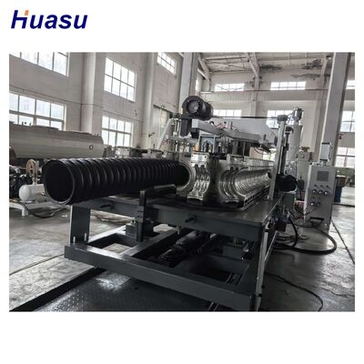 Output 100-2000kgh double wall corrugated pipe extrusion machine designed for sewage discharge ensuring continuous pipe manufacturing