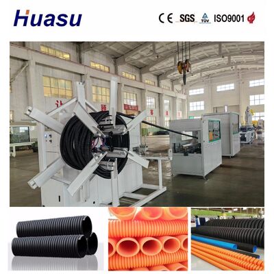 Industrial Single Wall Corrugated Pipe Extrusion Line with PLC Control System for HDPE PE PVC PP Pipes 32mm-1600mm Diameter