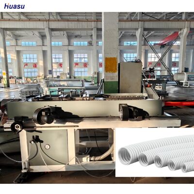 Single Screw Design Single Wall Corrugated Pipe Extrusion Line With Schneider Siemens Electric Components Barrel Nitriding Depth 0.4 To 0.7 Mm