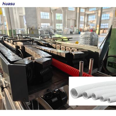 PVC PE PP Single Wall Corrugated Pipe Extrusion Line featuring Schneider Siemens electric components technology for pipe manufacturing