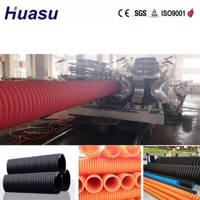 PLC Controlled Double Wall Corrugated Pipe Extrusion Line for 32mm-1600mm Diameter Pipes with High Productivity