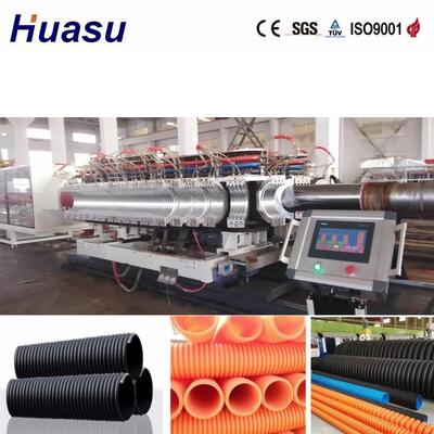 PLC Controlled Double Wall Corrugated Pipe Extrusion Line for 32mm-1600mm Diameter Pipes with High Productivity