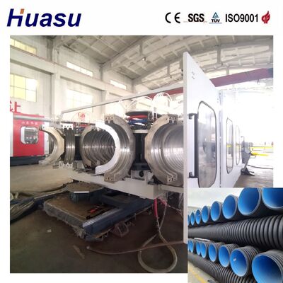 Double Wall Corrugated Pipe Extrusion Line with 32-1600mm Pipe Diameter 60-2000kg/h Capacity and Water Cooling Tank