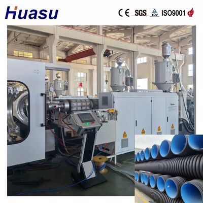 Plastic PE PVC  Flexible  Dual Wall Corrugated Pipe Making Machine