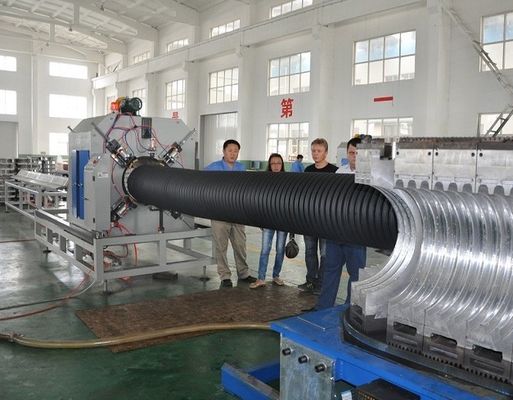 55kw Double Wall HDPE Corrugated Pipe Extrusion Line