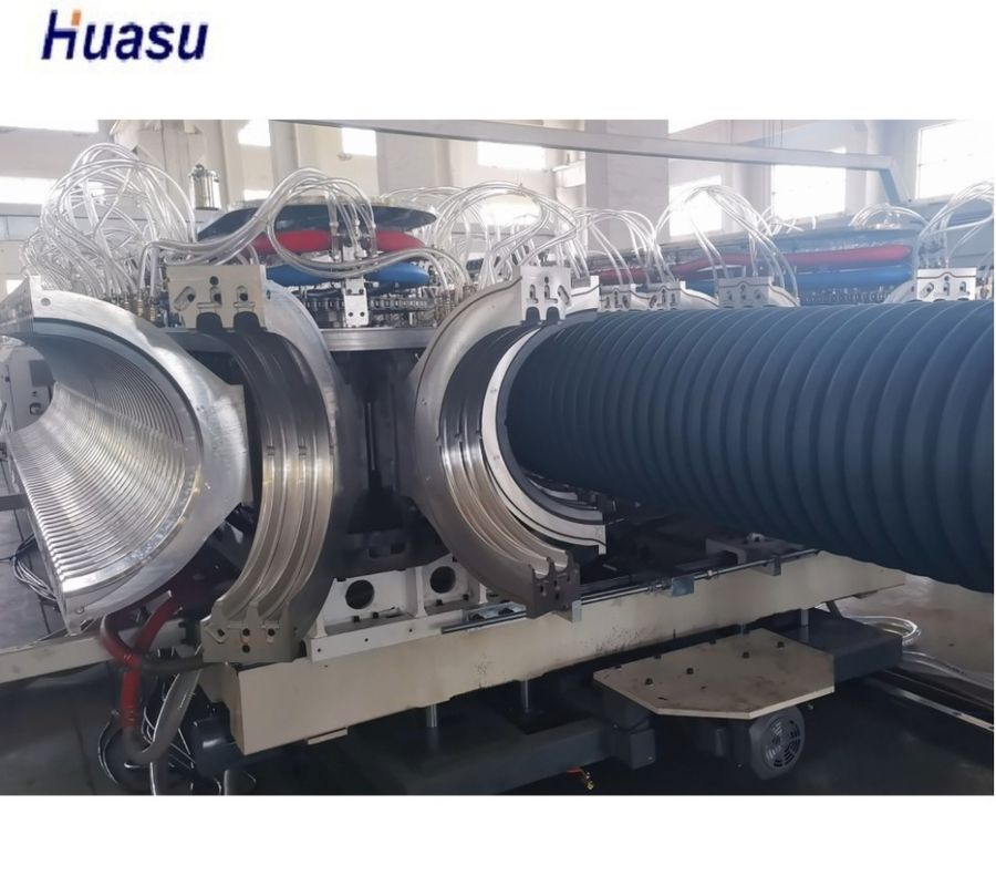 HDPE / PP Double Wall Corrugated Pipe Extrusion Line High Speed PLC Control