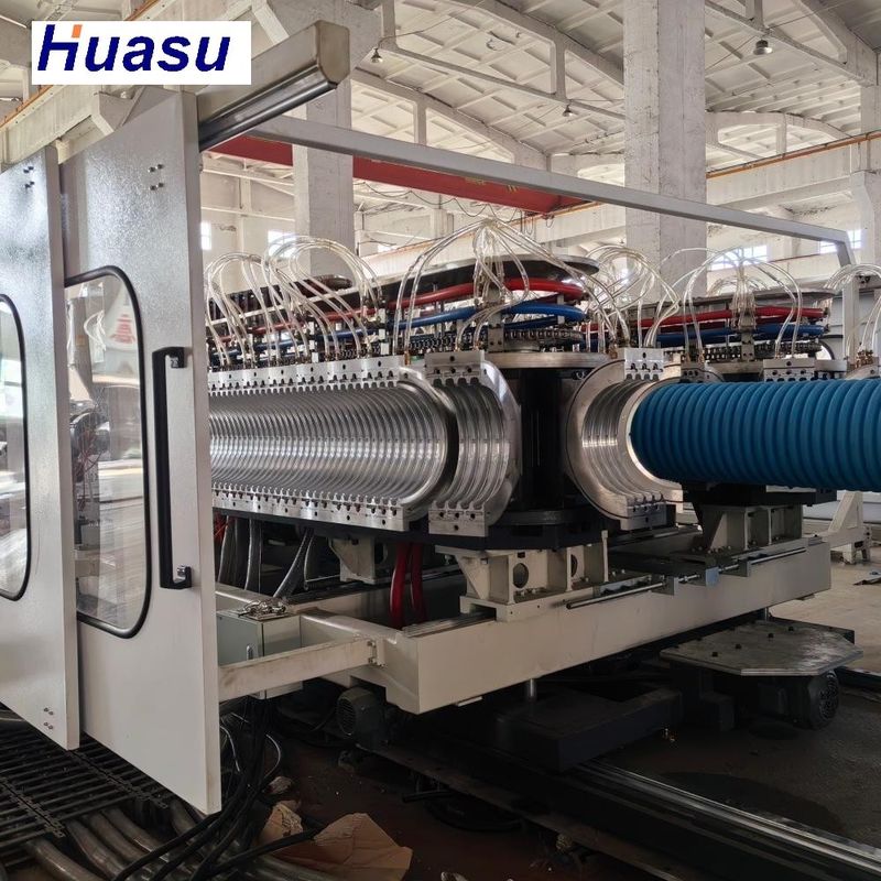 Water Cooling Forming Double Wall Corrugated Pipe Extrusion Line With Pipe Diameter Range 32-1600mm