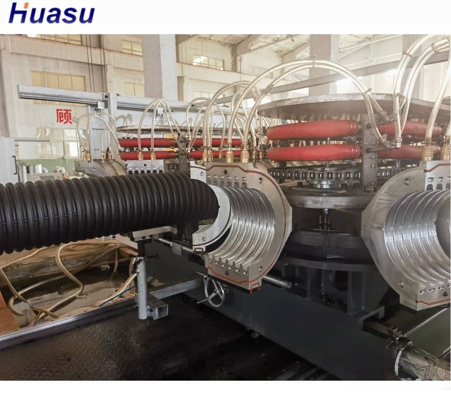 Single Screw Corrugated Pipe Extrusion Line For Wire And Cable Pipe Line Production