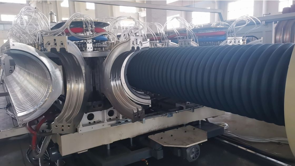 Single Screw Corrugated Pipe Extrusion Line For Wire And Cable Pipe Line Production