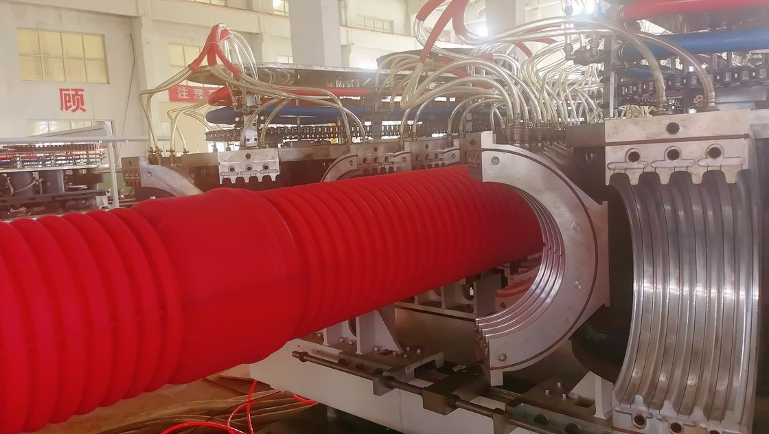 Single Screw Corrugated Pipe Extrusion Line For Wire And Cable Pipe Line Production