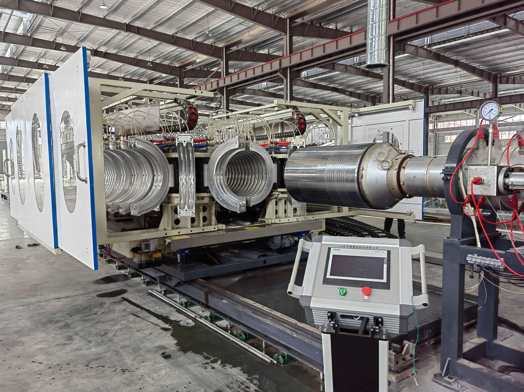 Single Screw Design Double Wall Corrugated Pipe Extrusion Line With Temperature Controller And Sensor