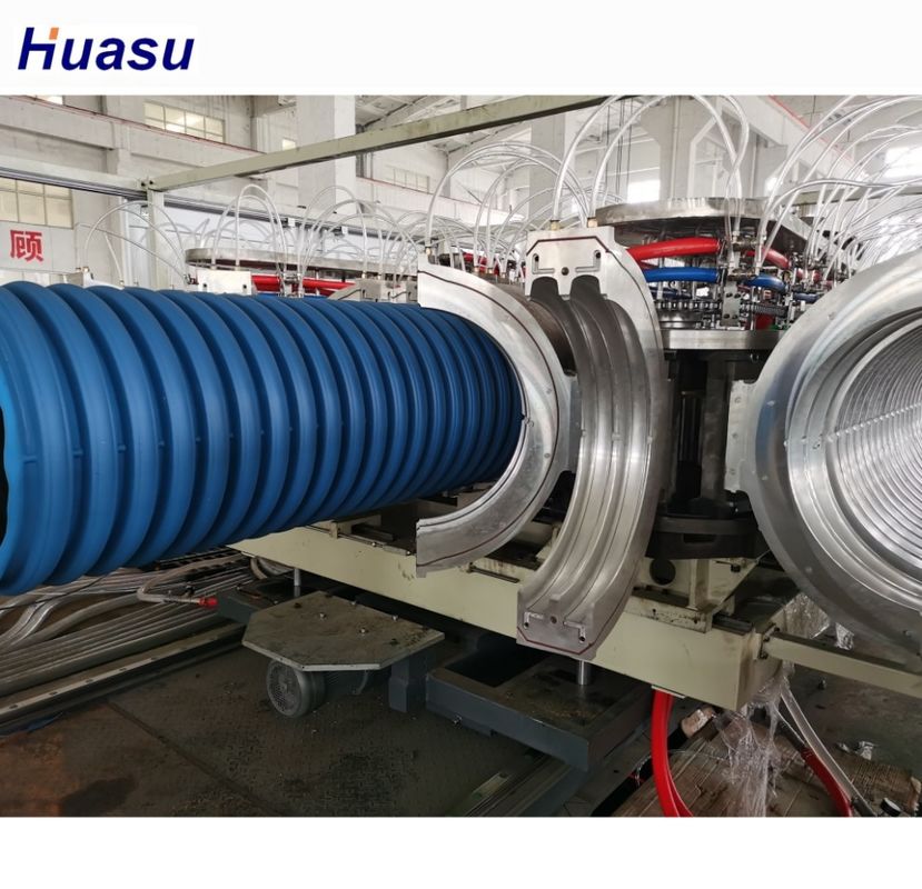 ID100-ID1500mm Double Wall Corrugated Pipe Extrusion Line With High Capacity Single Screw Extruder And 250-1000kg/h Capacity