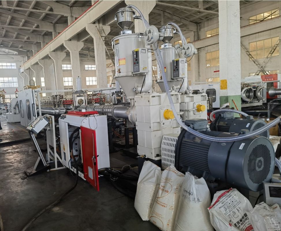 PE PP Double Wall Corrugated Pipe Extrusion Line With Siemens Main Electrical Parts