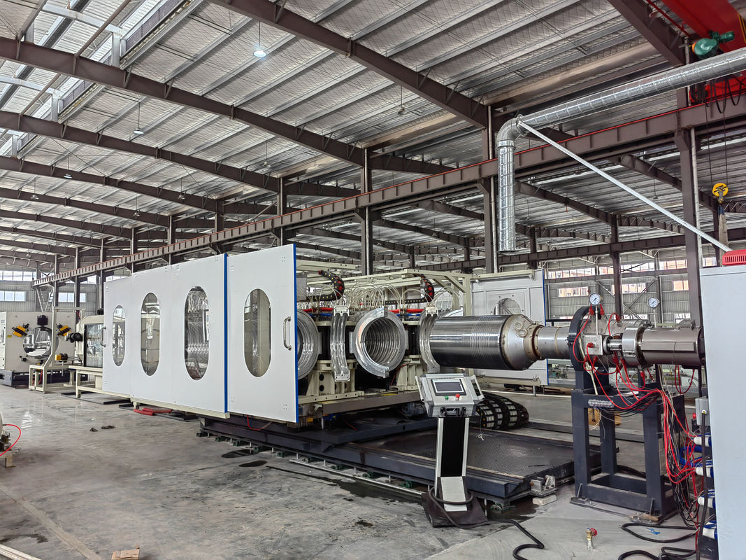 PP / PE / PVC Material Double Wall Corrugated Pipe Extrusion Line Automatic