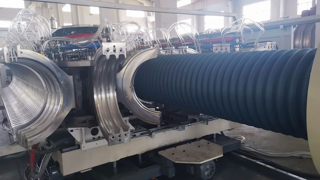 Double Wall Corrugated Pipe Extrusion Line With 0.4～0.7 Mm Nitriding Max Pipe Diameter 1600mm
