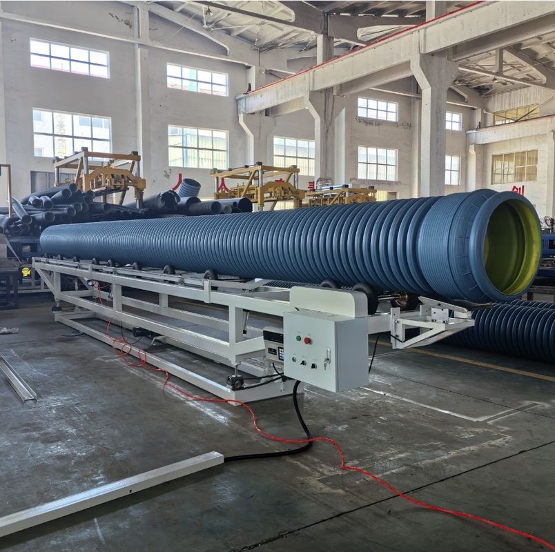 Siemens Inverter Double Wall Corrugated Pipe Extrusion Line With Hardness Of Barrel HV 940 And 38crmoaia Screw