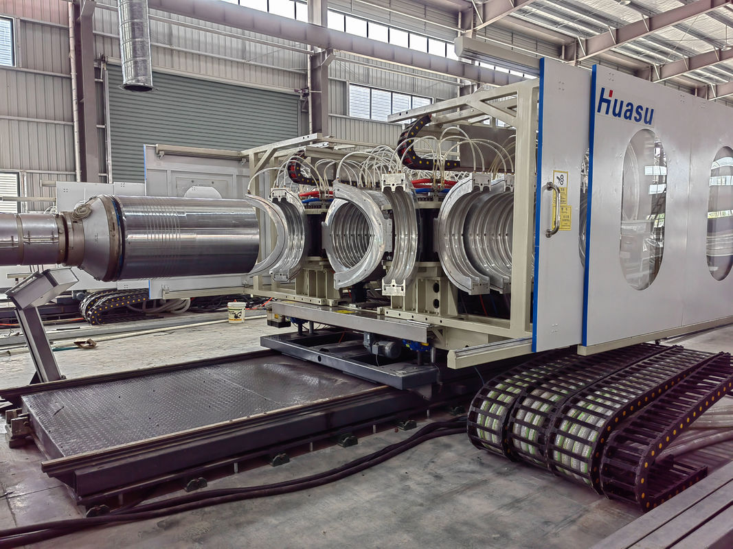 Siemens PLC Controlled Double Wall Corrugated Pipe Machine Extrusion Line For Water Supply