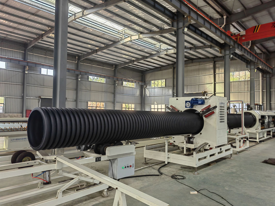 Siemens PLC Controlled Double Wall Corrugated Pipe Machine Extrusion Line For Water Supply