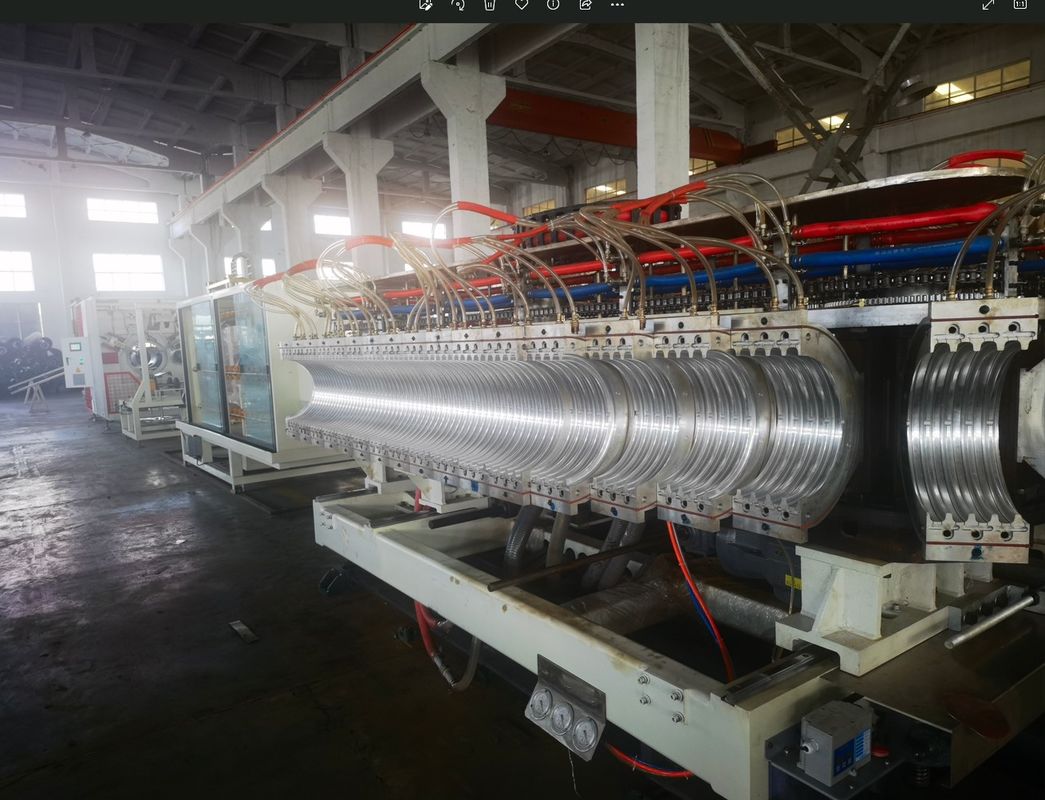 Siemens Inverter Double Wall Corrugated Pipe Extrusion Line With 0.4～0.7 Mm Nitriding Depth And 1 Set Forming Machine