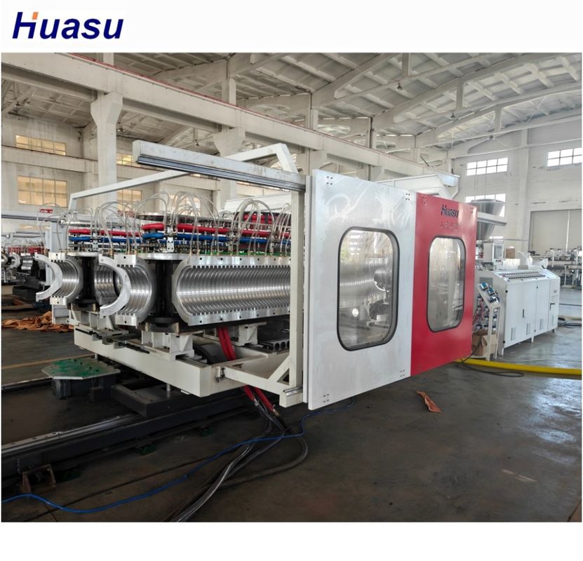 Conical Twin Screw Extruder PVC Double Wall Corrugated Tube Extrusion Machine For Plastic Pipes Pipe Machine