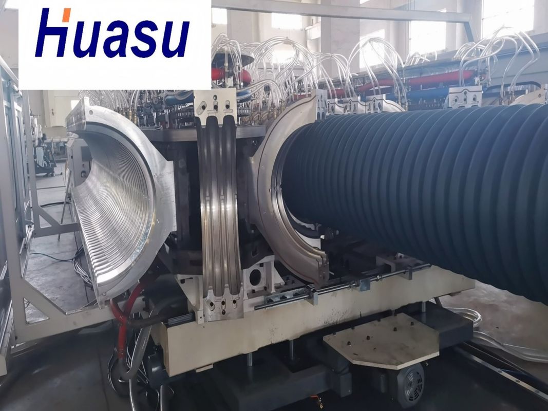 Double Wall Corrugated Pipe Extrusion Line with PLC Control System and Water Cooling for 1600mm Max Pipe Diameter