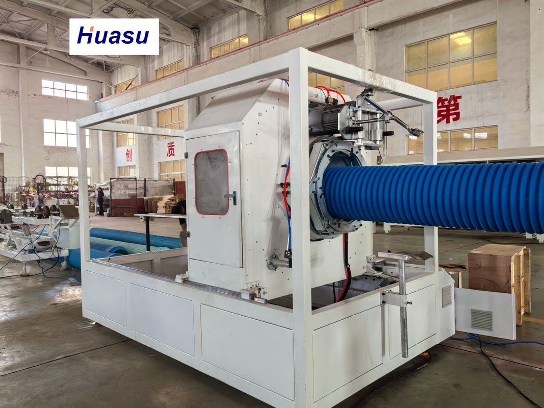 High Speed 1.5-5m/min HDPE/PVC Corrugated Pipe Production Equipment with 32-1600mm Pipe Diameter and Double-layer Spiral Co-extrusion
