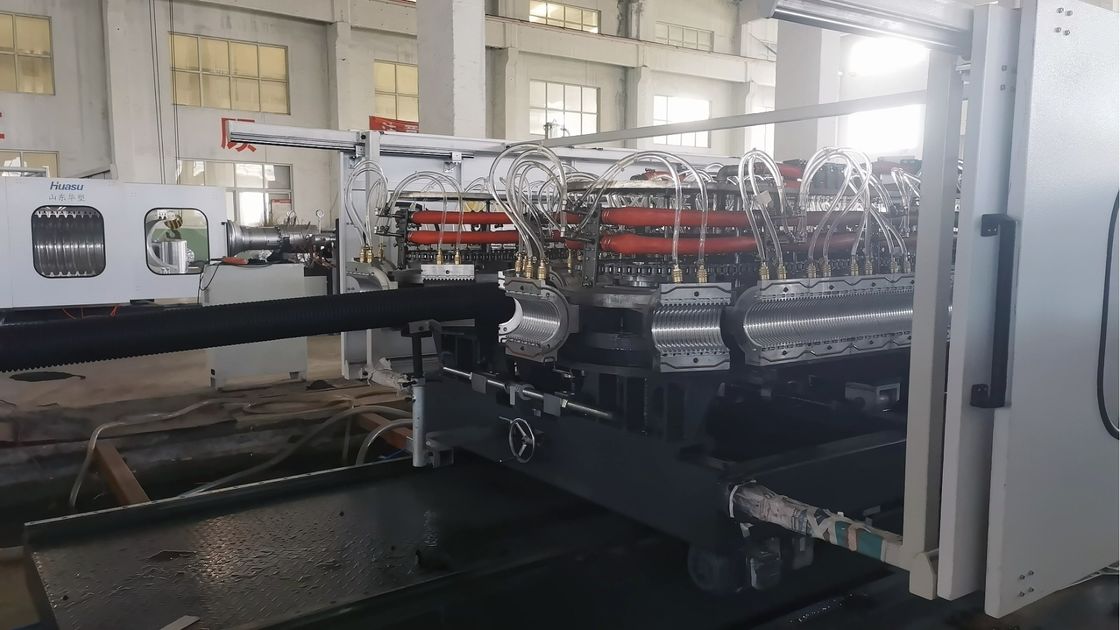 PE / PP / PVC Double Wall Corrugated Pipe Extrusion Line With Vacuum Forming Technology Up To 1600mm Diameter