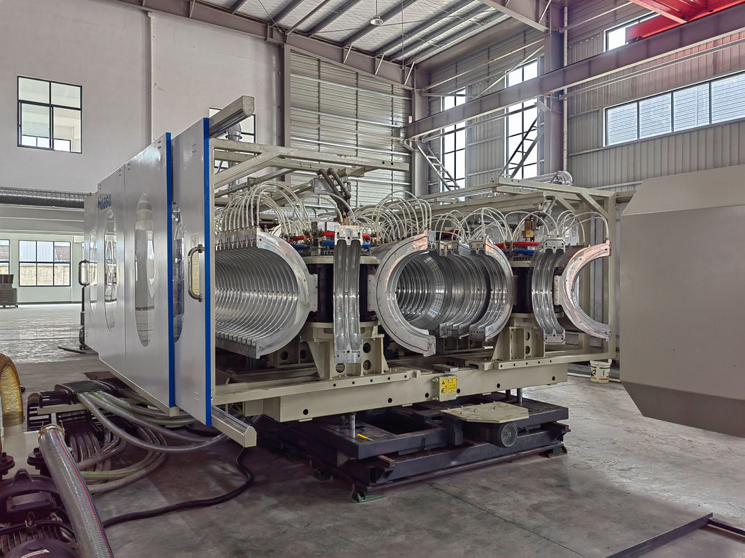 PE / PP / PVC Double Wall Corrugated Pipe Extrusion Line With 38CrMoALA Screw Material And Siemens Motor