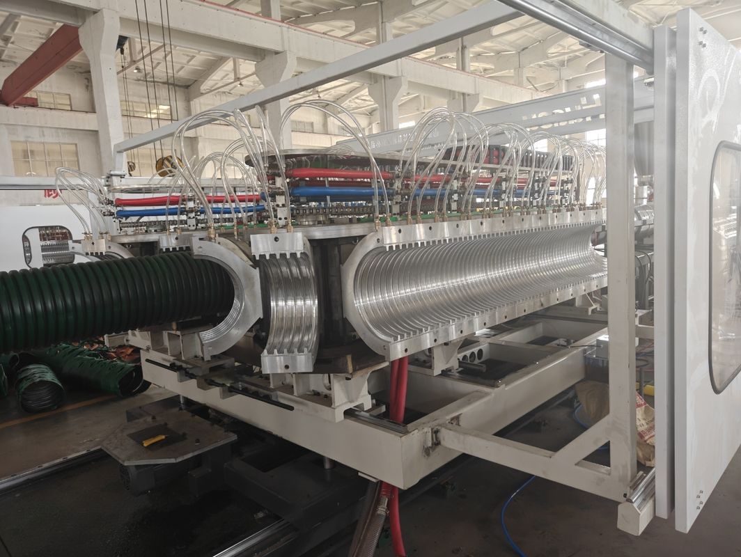 PE PP PVC Double Wall Corrugated Pipe Extrusion Line With Screw Material 38CrMoALA 32-1600mm