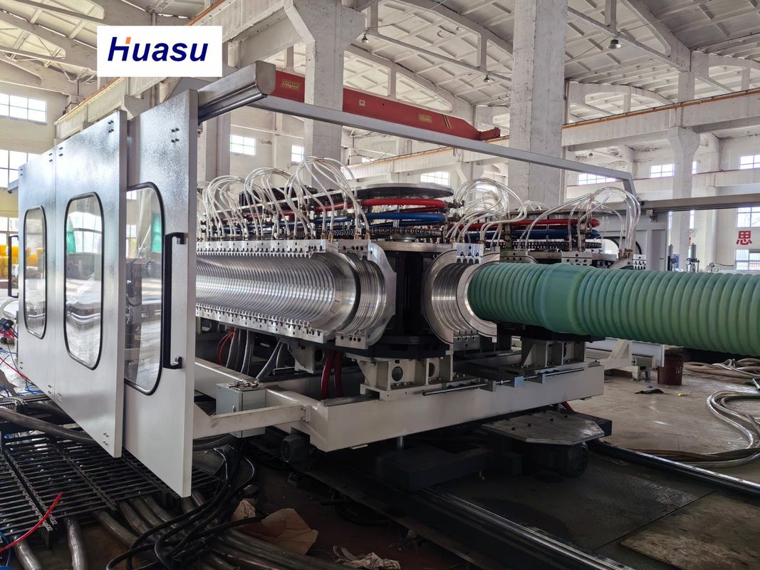 Double Wall Corrugated Pipe Extrusion Line with 32-1600mm Pipe Diameter, 60-2000kg/h Capacity, and Siemens PLC Control System