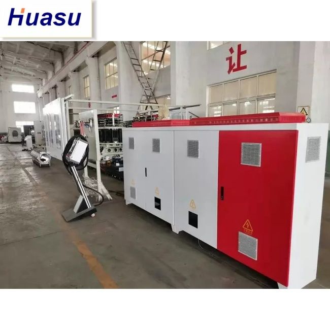 DWC Pipe Extrusion Line with Conical Twin-screw Extruder for 32-1600mm Pipe Diameter and 60-2000kg/h Capacity