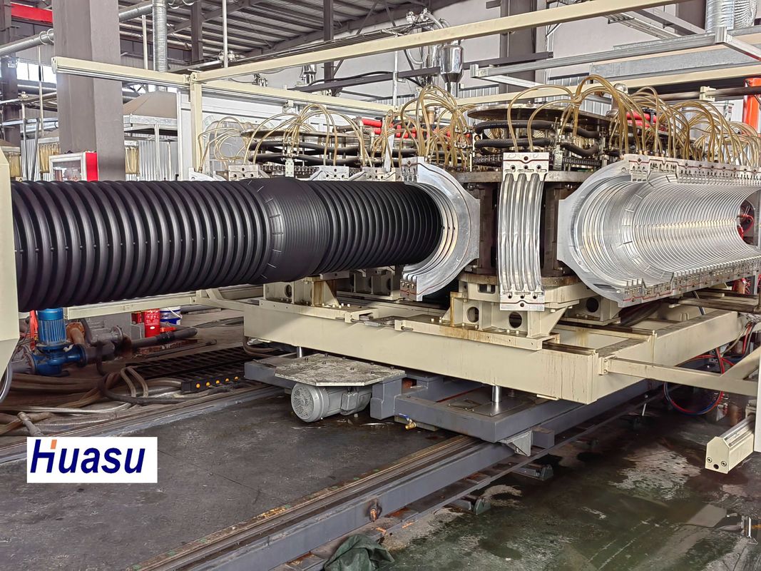 High Speed Double Wall Corrugated Pipe Extrusion Line Featuring Siemens / Schneider Main Electrics