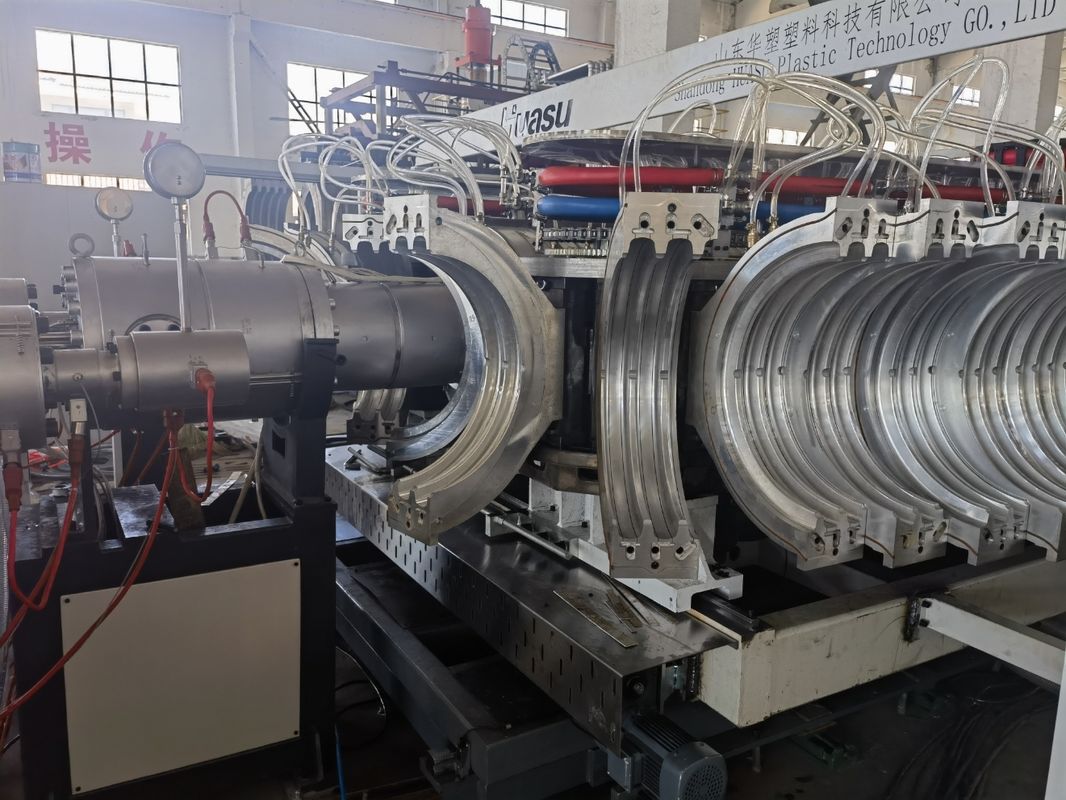 Double Wall Corrugated Pipe Extrusion Line with Siemens Main Electrics and Water Cooling Method