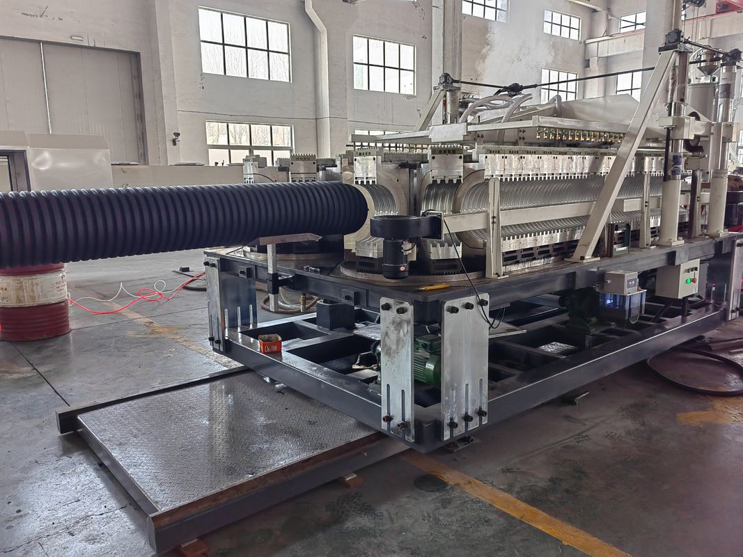 HDPE Double Wall Corrugated Pipe Extrusion Line with Full Intermeshing System