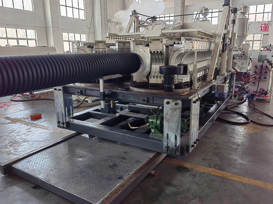 HDPE Double Wall Corrugated Pipe Extrusion Line with Full Intermeshing System